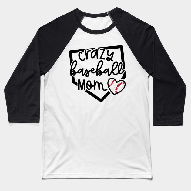 Crazy Baseball Mom Cute Youth Sports Funny Baseball T-Shirt by GlimmerDesigns